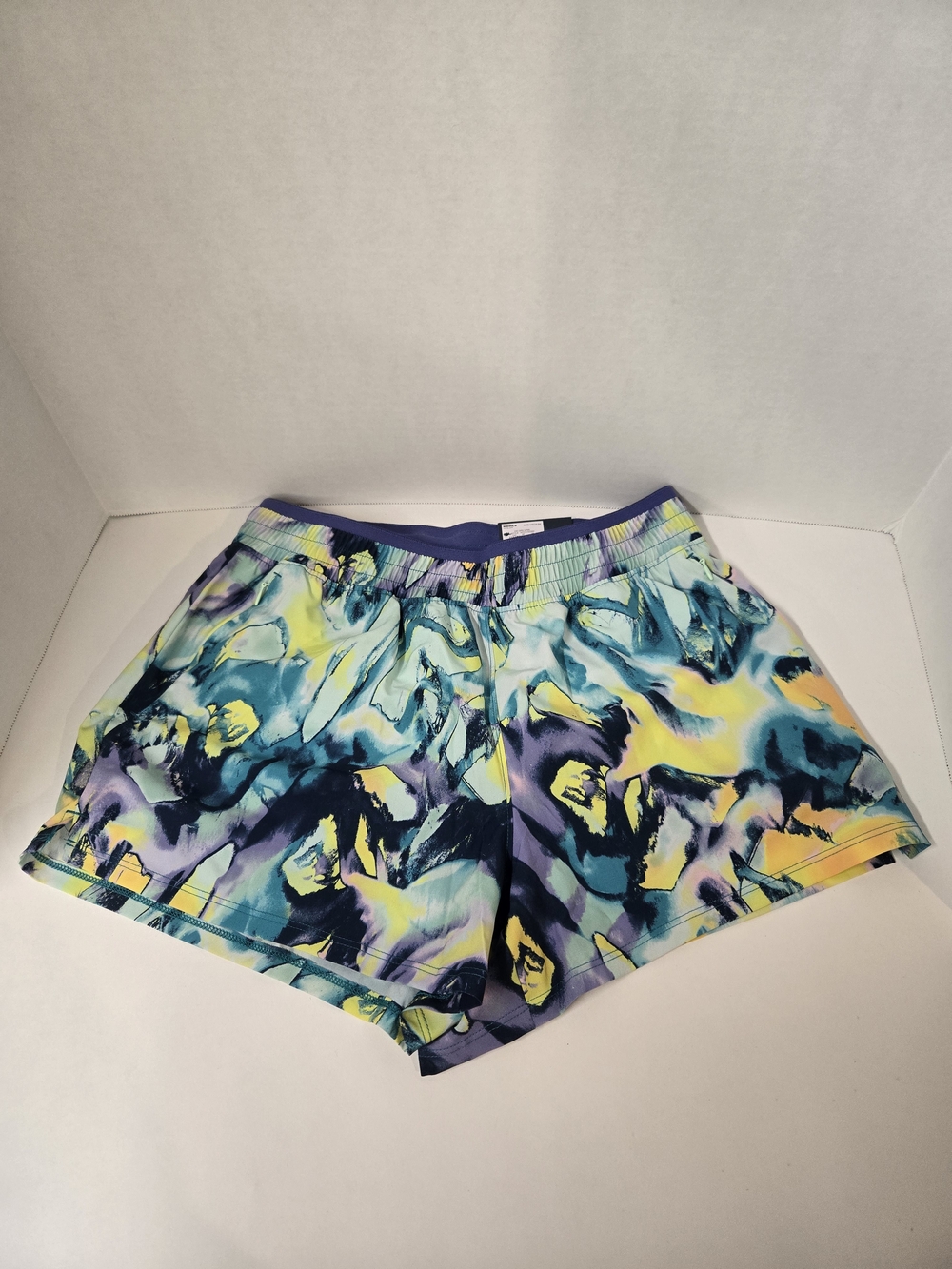 tek gear Women’s Abstract Athletic Shorts - Purple/Teal/Yellow